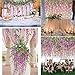 12 Pack 1 Piece 3.6 Feet Artificial Flowers Silk Wisteria Vine Ratta Hanging Flower for Wedding Garden Floral DIY Living Room Office Decor (Purple)