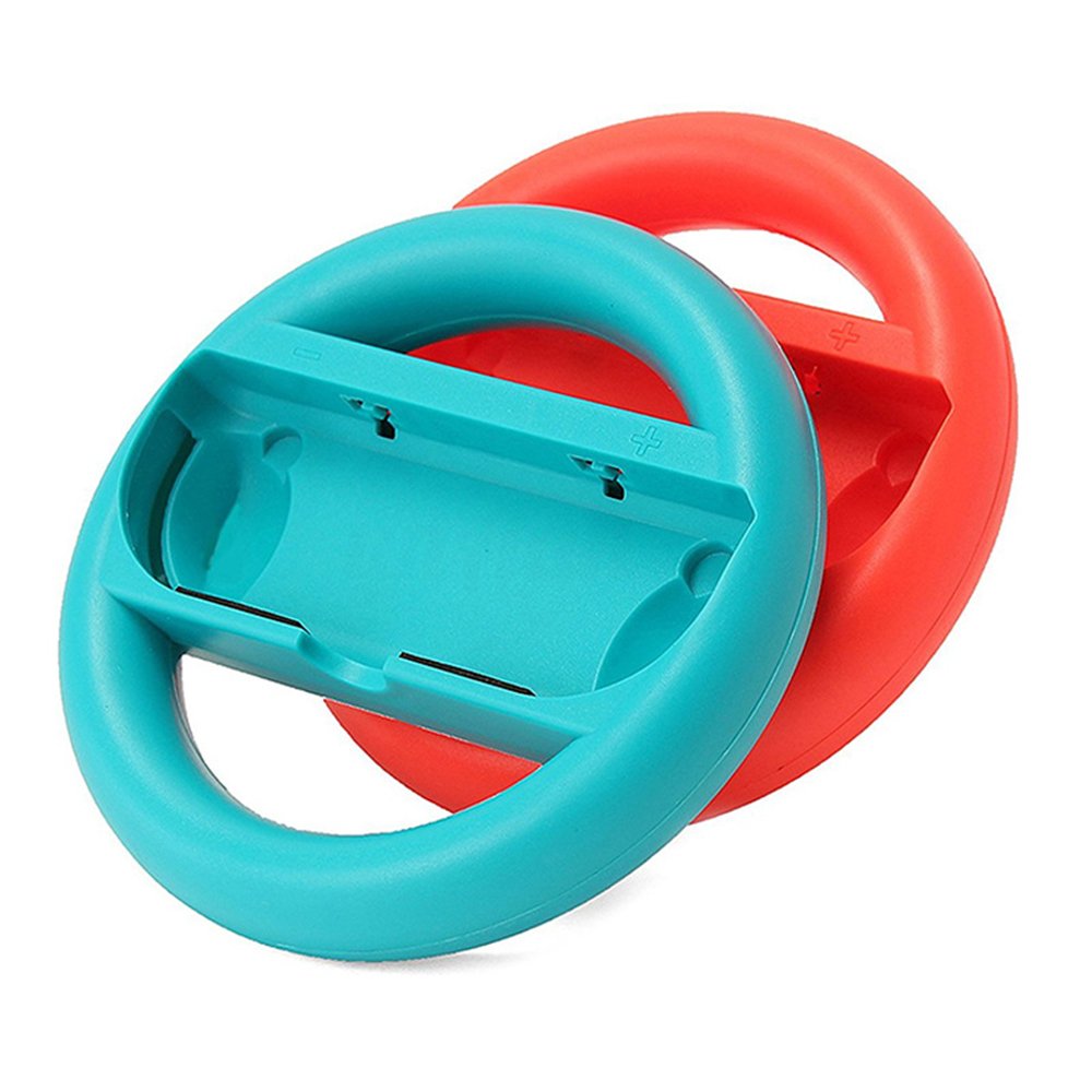 Steering Wheel for Nintendo Switch Joy-Con Handle, Y&R Direct, Red and Blue, 2 Pack