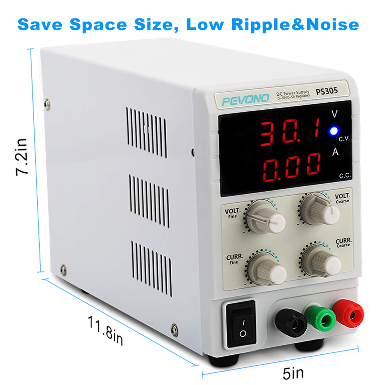 Best DC Bench Power Supply, Pevono PS305H 30V/5A 4 Digital LED Desktop