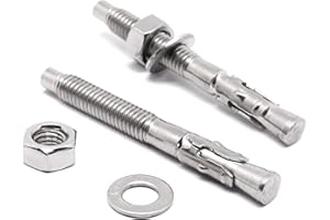 YuGtcen 1/4" x 2-1/4" Concrete Anchors, Stainless Steel Wedge Anchors Concrete Bolts Heavy Duty Fasteners for Cement (20pcs)