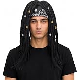 IMOSA Premade Synthetic Cosplay Reggae Dreadlocks Wig African American Wigs | Halloween costumes Dreadlock Wig, Premade Synthetic Cosplay Reggae Dreadlocks Wig, Stage Performances Pirate Themed Parties.