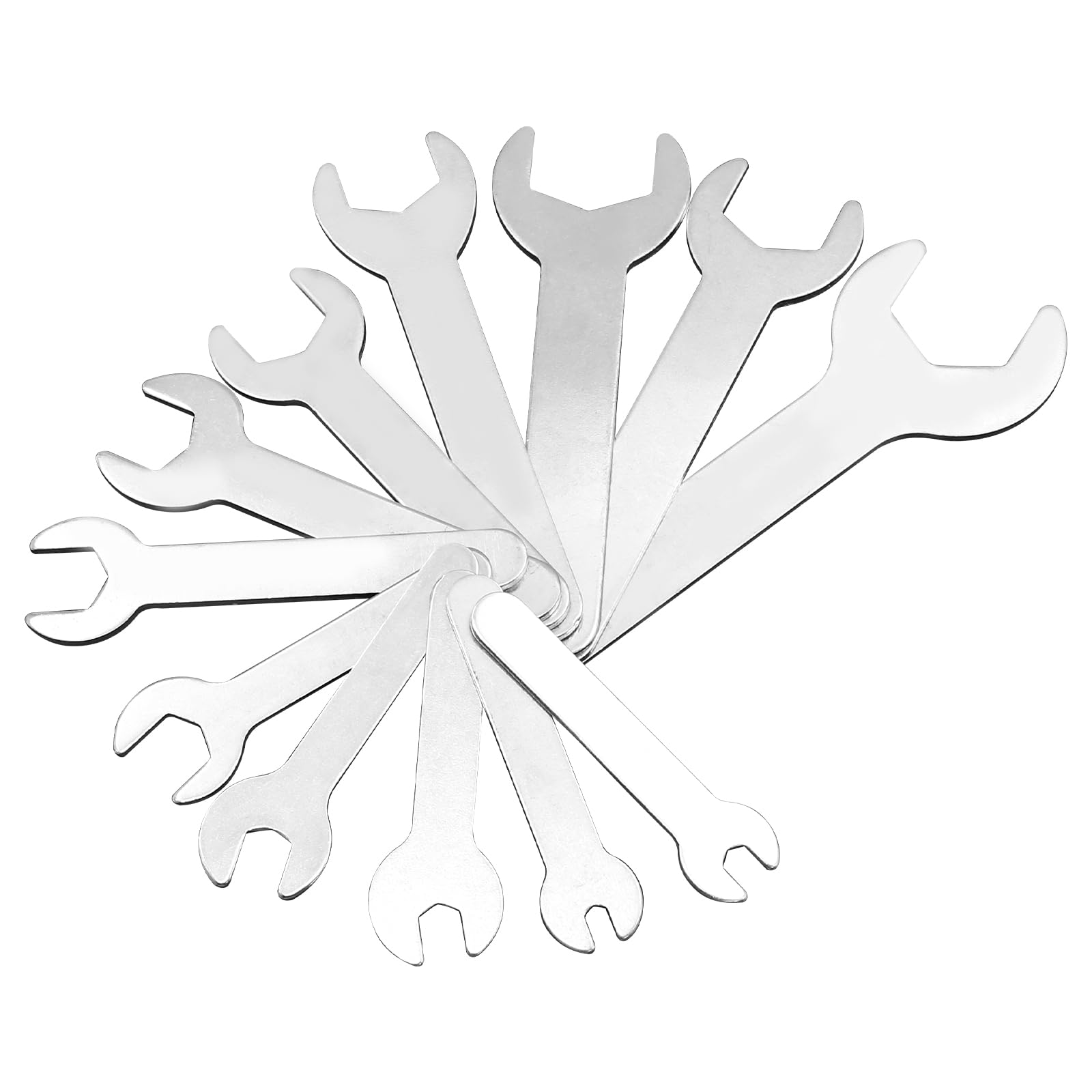 Xuzimaoyi Wrench Set Single Mouth, Spanner Single End Spanner Set, U-Shaped Opening Plated Slacet Wrench Set (12Pcs (Single-Port)) (Single Set(12 Piece))