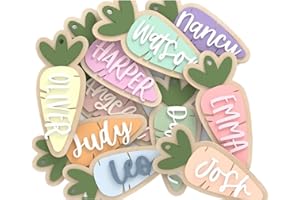 Personalized Carrot Easter Basket Tag, Custom Bunny Gift Tag, Kids Easter Name Tag (1pcs,6.35x12.7cm/2.5x5in)