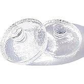 Glass Fermentation Weight for Large Wide Mouth Gallon Mason Pickling Canning Jars Over 3.5 Inches, Fermenting Weigh Easy Grip Handle Convex Wavy Grain Dot for Brewing Fermented Foods, Pack of 2
