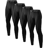 Mexholin 4 Pack Compression Pants for Men Running Tights Compression Leggings Sports Thermal Base Layer for Athletic Gym