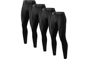 Mexholin 4 Pack Compression Pants for Men Running Tights Compression Leggings Sports Thermal Base Layer for Athletic Gym