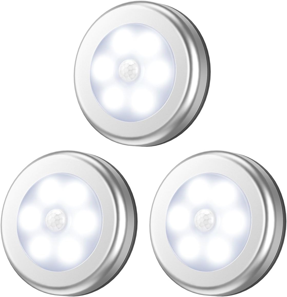 Arlec LED Bewegungsmelder Nachtlicht – Batteriebetrieben, 6 Weiße LEDs, Mit Dämmerungssensor (4 AA Batterien Inkl.)