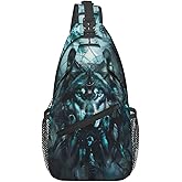 Wolf Dream Catcher Sling Backpack Chest Bag Crossbody Shoulder Bag Gym Cycling Travel Hiking Daypack For Men Women