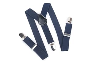 ELENKER Baby Boys Adjustable Elastic Solid Color Suspenders, 1" Wide