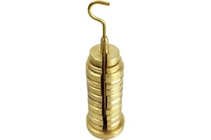 GSC International 250012 Brass Gsc Slotted Weight Set with Hanger 13 Piece, 250 g, 8.81 oz. Weight