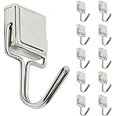 Aldeepo 10PCS Small Magnetic Hooks,14lbs Super Strong Magnets with Hooks for Hanging,Cruise,Fridge,Refrigerator (Silver-D/16mm)
