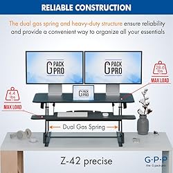 G-PACK PRO Standing Desk Converter – 42" Wide