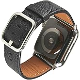 SONAMU New York Leather Bands Compatible with Apple Watch Band 44mm 40mm 41mm 42mm 45mm 46mm 49mm Women & Men Premium Leather Replacement Band for iWatch Ultra SE Series 10 9 8 7 6 5 4 3 2 1