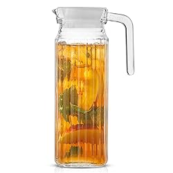 40oz Glass Pitcher with Lid (2 Lids) - Beverage