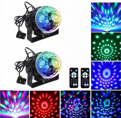 Stage Lighting,KoKome DJ Disco Strobe Club lights Effect Magic Mini Led Light Party Light Sound Activated for Wedding KTV Show Club Bar-2 SET
