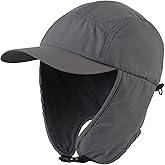 Home Prefer Mens Winter Hat Warm UPF50+ Baseball Hat with Earflaps Fleece Lined Waterproof Trooper Trapper Hat