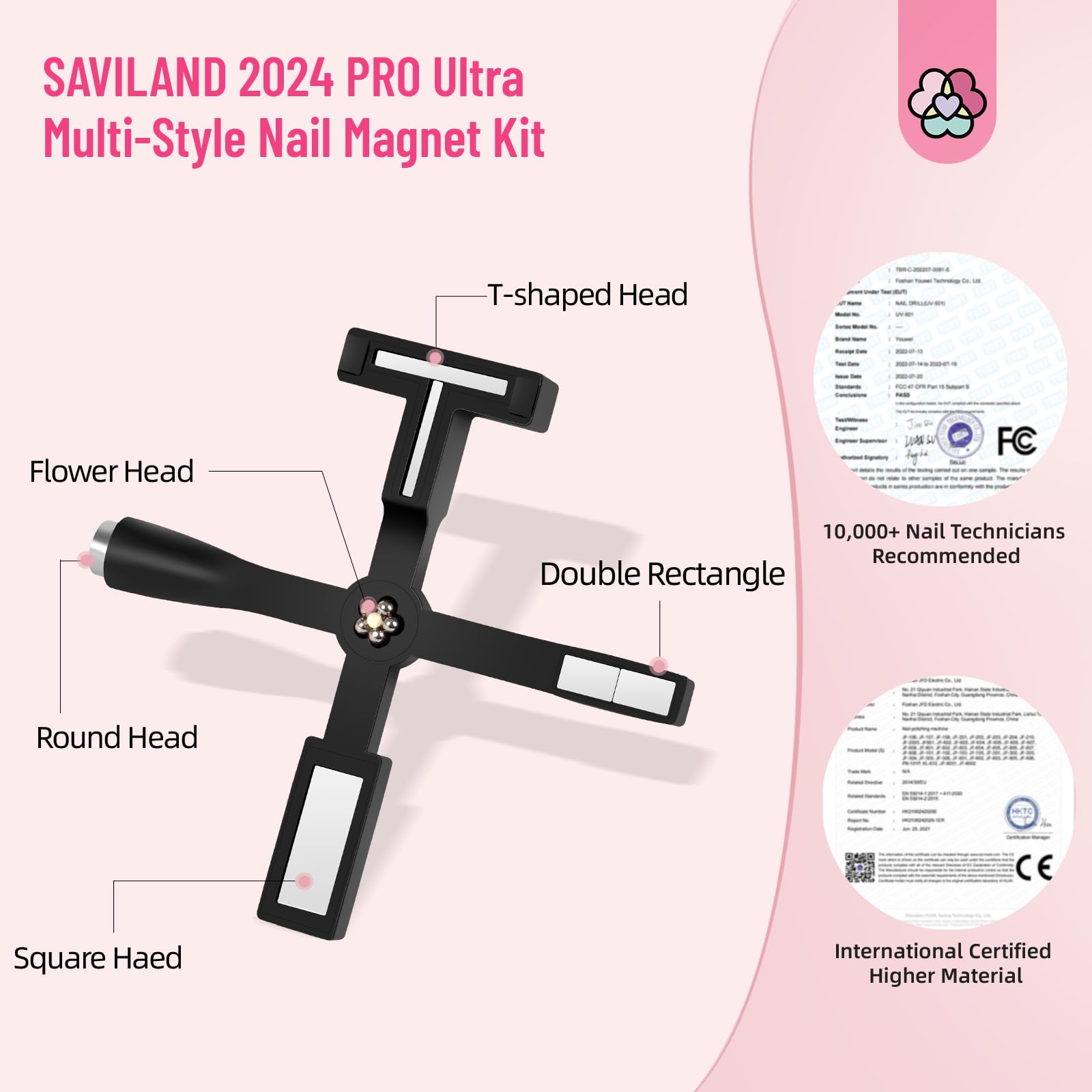 SAVILAND Cat Eye Polish Magnet Set 2024 5 in 1 Multi-Function Cat Eye Nail Magnet for Nails Easy Use Magnet Tool for Gel Nail Polish 3D Magnetic Stick Cat Eye Gel Polish Nail Salon Art Kit Gift Set - Image 3