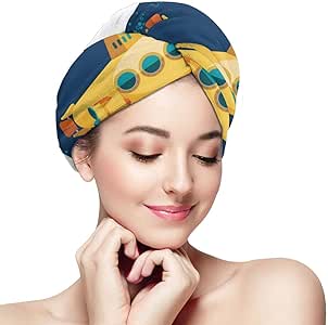 N/A Toalla de Pelo Turbante de Microfibra de Secado rápido, temática