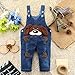 Kidscool Baby Cotton Denim 3D Cartoon Coffee Dog Soft Overalls