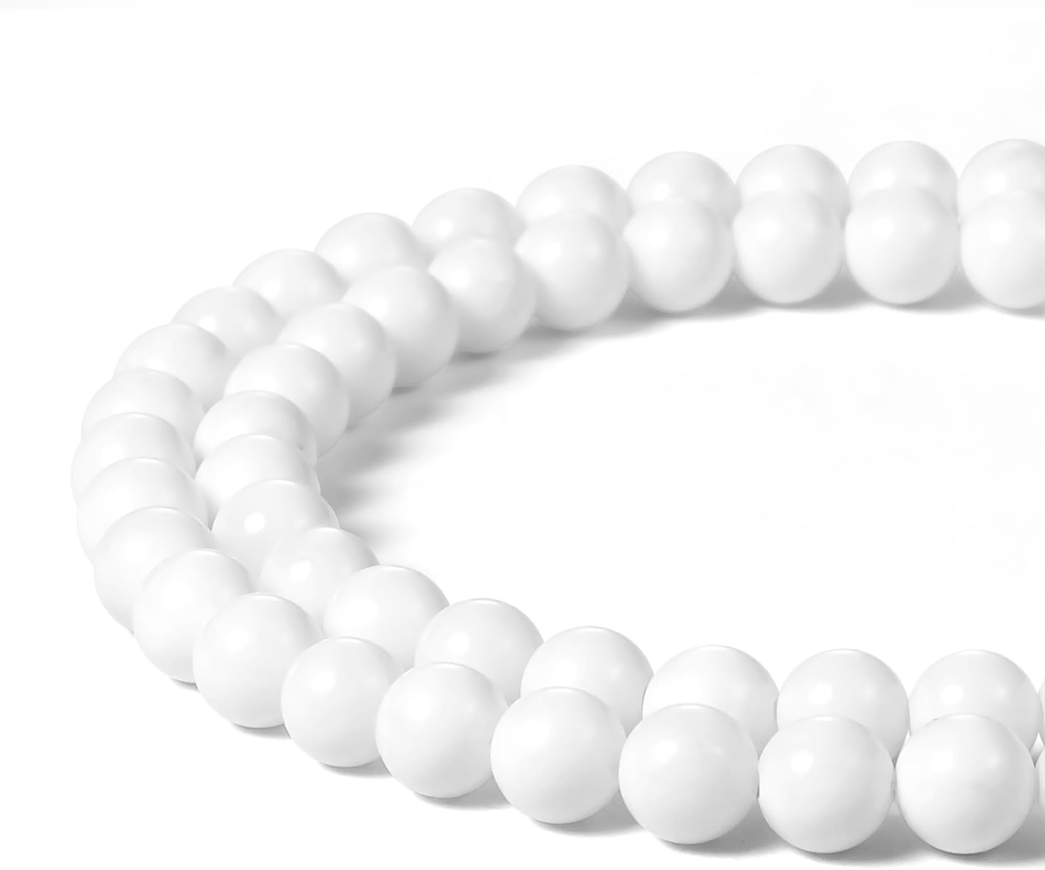 10mm Natural White Tridacna Shell Beads Round Gemstone Loose Beads for Jewelry Making (38-40pcs/strand)