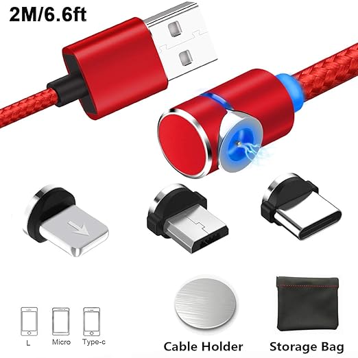 Magnet USB Kabel 3-in-1 Magnetisches Ladekabel - Magnetic USB Charging Cable Micro Lighting USB Type C?Keine Sync-Daten? (2M/