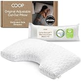 Coop Home Goods Original Cut-Out Adjustable Pillow, Queen Size Bed Pillows for Neck &amp; Head Support, 18 x 28 &ldquo; Memory Foam Pillows - Medium Firm for Side Sleeper, CertiPUR-US/GREENGUARD Gold