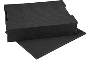 POWERTEC Tool Box Foam Insert, Pluck Foam Tool Organizer for Bosch L-Boxx 2, Customizable Foam Insert for Tool Case to Protect Drill, Impact Driver, Jigsaw, Router Tool, Angle Grinder, Sander (71603)