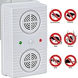 Mice, Rodent, Cockroach and Rat Repellent Ultrasonic Device - Best Humane Electronic Pest Control for Home