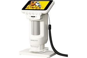 LINKMICRO LM013 Microscope for Kids Adults, Pocket Mini Digital Microscope with 2.8" Screen, Anti-Shake Portable 120X Handheld USB Magnifier with 8 LED Lights, 1080P Video, Prepared Slides, PC View