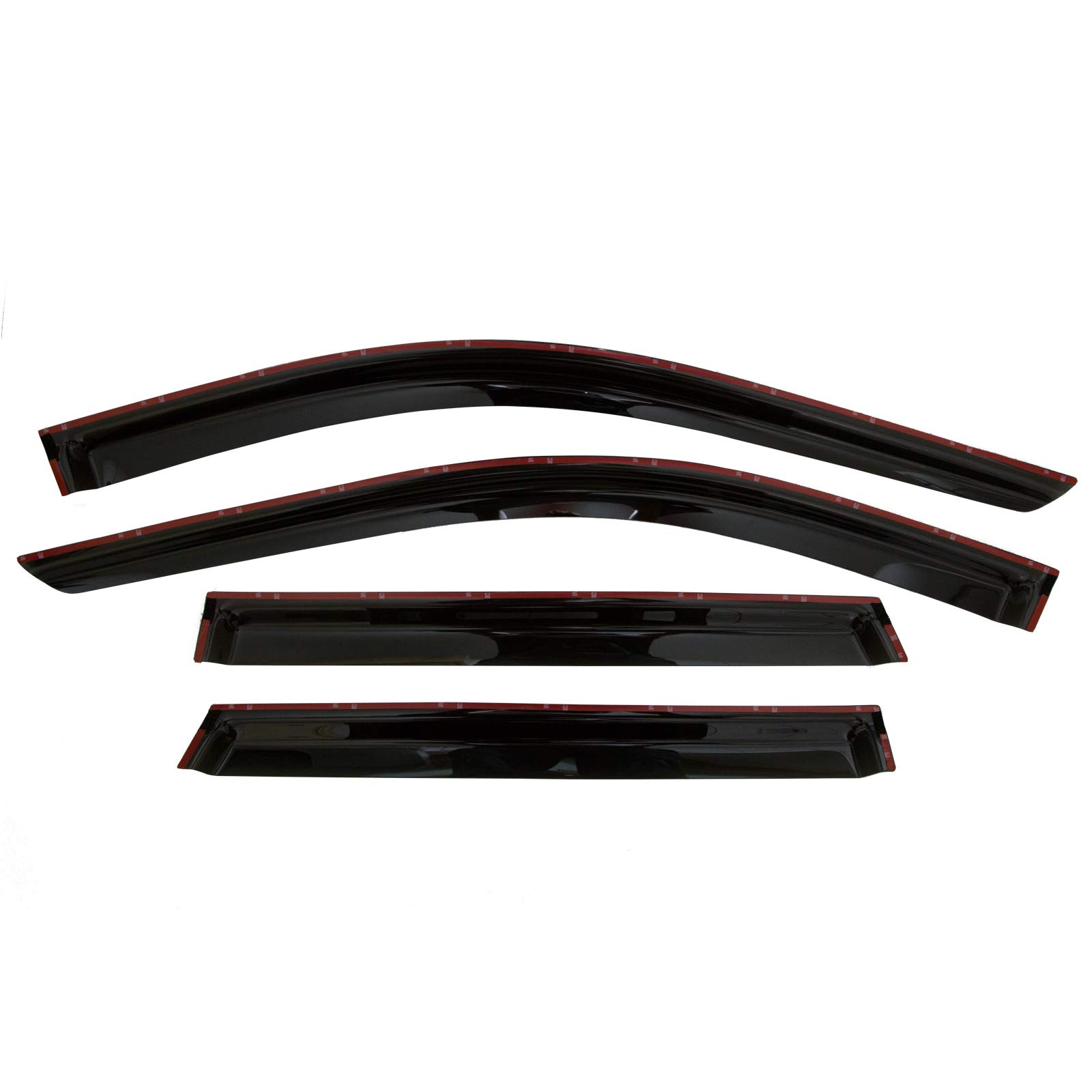 olltoz Dark Tinted Tape-On Side Window Vent Visor Deflectors Rain Guards Compatible with Jeep Grand Cherokee 2011 2012 2013 2014 2015 2016 2017 2018 2019 2020 2021