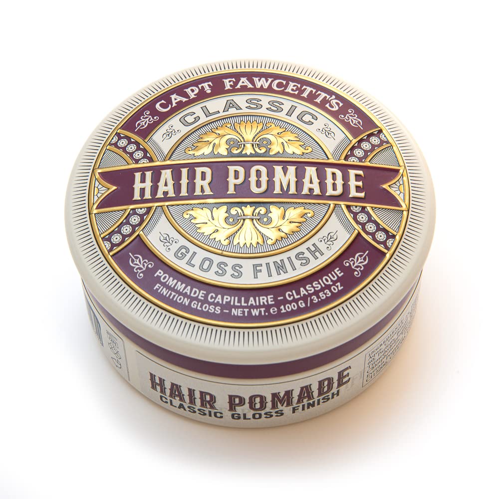 Captain Fawcett Classic Pomade 100g – Medium Hold, High Shine Hair Pomade for Men – Fresh Masculine Fragrance – Water-Soluble – Made in the UK