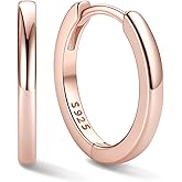 ChicSilver 925 Sterling Silver Huggie Hoop Earrings Small Hoop Earrings for Women Hypoallergenic Silver Huggie Earring Cartilage Earrings for Women (6/8/10/12/14/16/18/20MM)