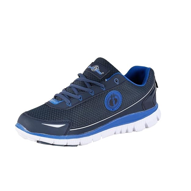 Uncle Sam Herren Leichtlaufschuhe Sneaker Sportschuhe Joggingschuhemit Kreis-Logo, Schwarz/Blau
