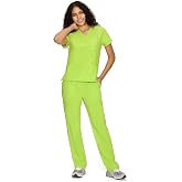 COZYFIT Scrubs for Women Set - V-Neck &amp; Straight Leg Pants with 9 Pockets | Water-Resistance, Unisex Workwear, Easy Care, For Nurses, Clinics, Long Shifts, Daily Medical Uniforms