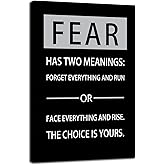 Inspirational Wall Art Fear Has Two Meanings Motivational Canvas Painting Entrepreneur Quotes Poster Prints Wall Pictures for Living Room Home Decor Office Framed Ready to Hang [12''W x 18''H]