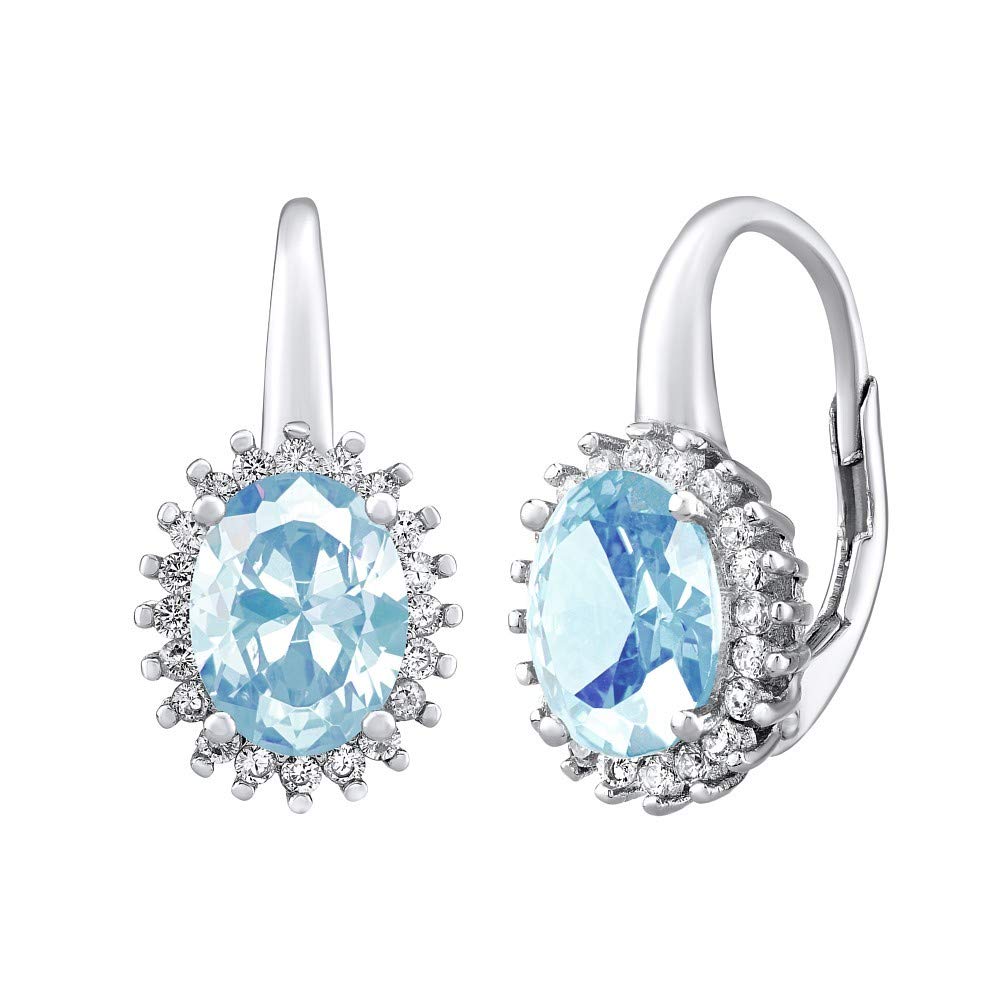 SILVEGO - LPS0588TB - Women's 925 Silver Earrings with Light Blue Topaz Synthetic