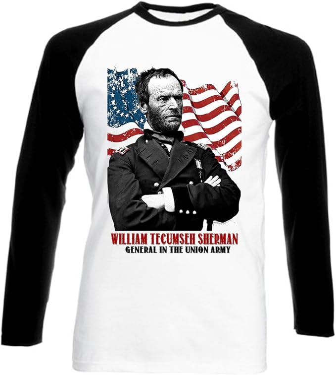 teesquare1st Men's William Tecumseh Sherman Black Long Sleeved TShirt