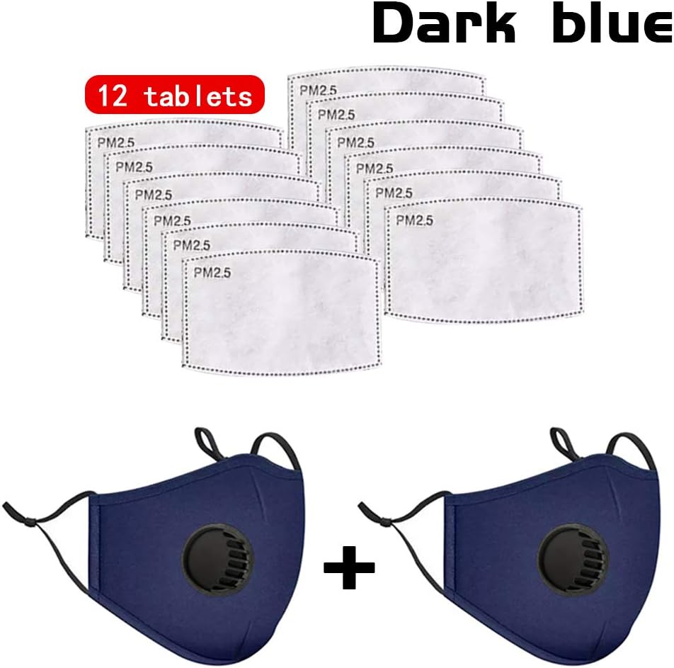 MILANKERR PM2.5 Activated Carbon Filter for Breathing Insert 5 Layers Protective Anti Pollution Washable Mouth Filters and Covers (2 Gifts + 12 Filters)