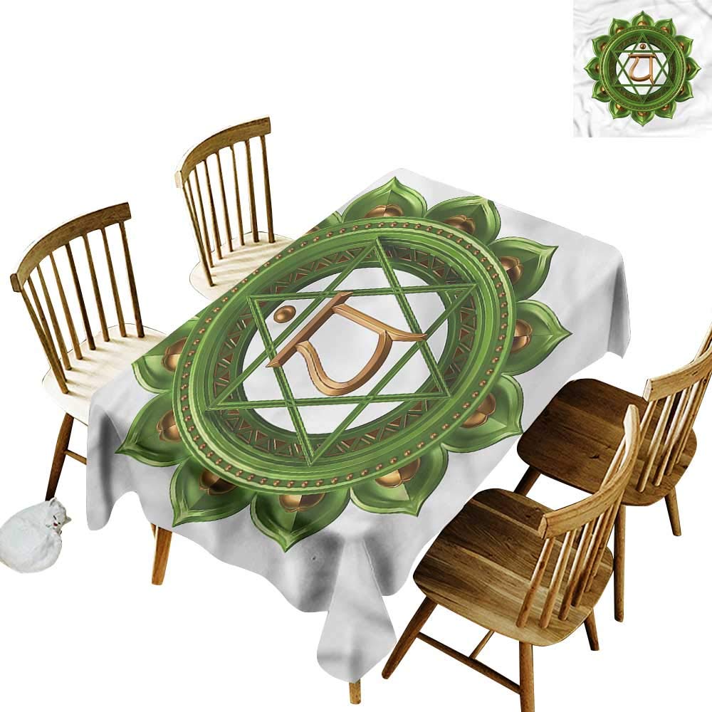 Amazon Com Sillgt Water Resistant Table Cloth Chakra Glimmer Chakra Balance Resistant Spill Proof Waterproof Table Cover 60 W X 84 L Home Kitchen