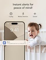 nooie Baby Monitor 2K WiFi Camera Night Vision Cry Detection Temp Sensor Alexa view 4