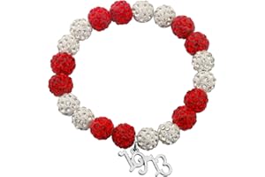 CENWA Red and White Sorority Pearl Bracelet Jewelry Greek Sorority Gift