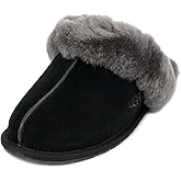 UGG Australia Women's Scuffette II Sheepskin Slipper Blk/Gry 7 Medium US