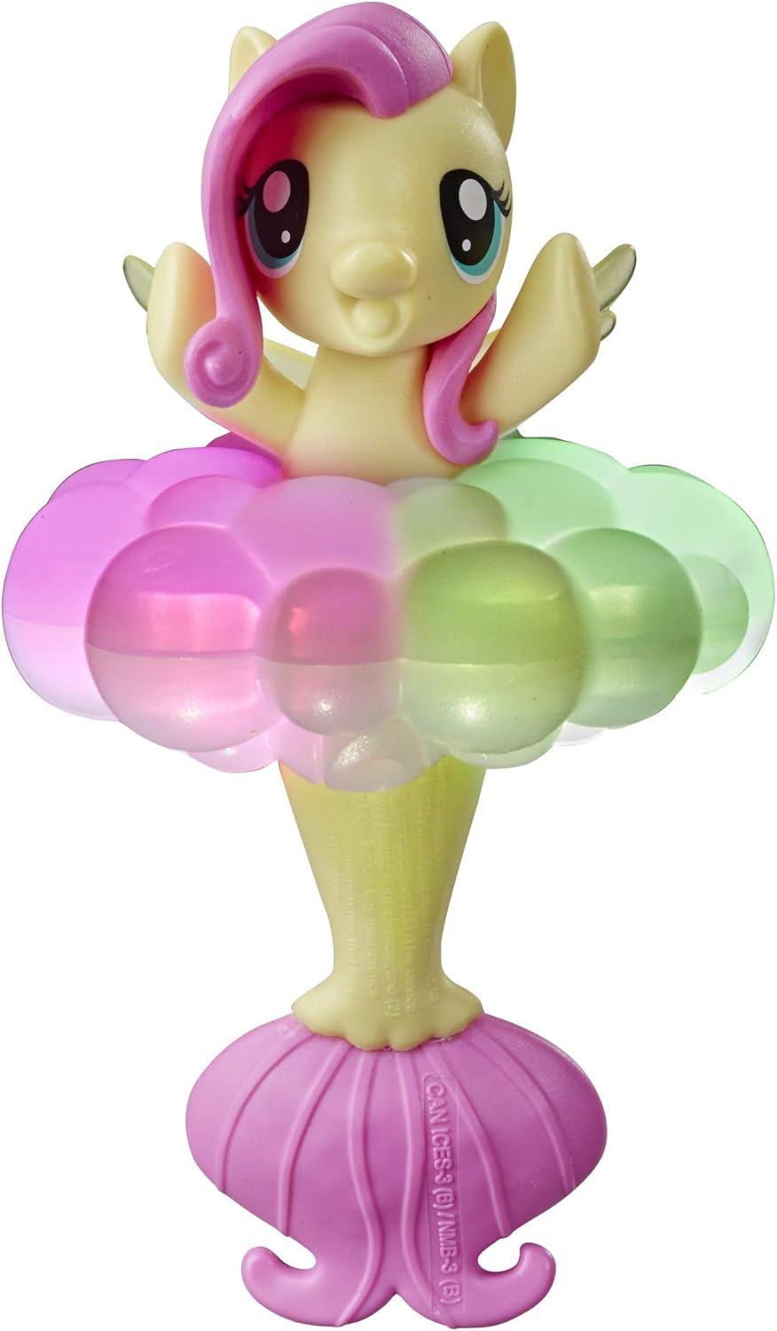 My Little Pony Toy Rainbow Lights Fluttershy -- Floating Water-Play Seapony Figure with Lights, Kids Ages 3 Years Old & Up