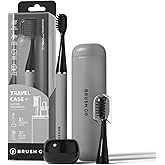 MIPOW Slim Pro i4 Electric Toothbrush Rechargeable Smart Ultra Sonic 3 Modes Magnetic Travel Case &Ceramic Dock, 60Day Long Battery Soft Bristles 2Heads IPX7 Waterproof,Color-(Gray)