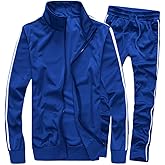 MACHLAB Men's Activewear Full Zip Warm Tracksuit Sports Set Casual Sweat Suit
