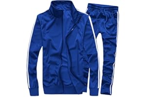MACHLAB Men's Activewear Full Zip Warm Tracksuit Sports Set Casual Sweat Suit