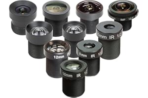 Arducam M12 Lens Set for USB Camera(1/2.7” 1/2.8″ 1/2.9″), Telephoto, Macro, Wide Angle, Fisheye Lens Kit (20°- 180°) with Holder and Cleaning Cloth, Optical All-in-One