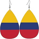 Country Flag Teardrop Earrings For Women Lightweight Leather Dangle Earrings Patriotic Jewelry Gifts