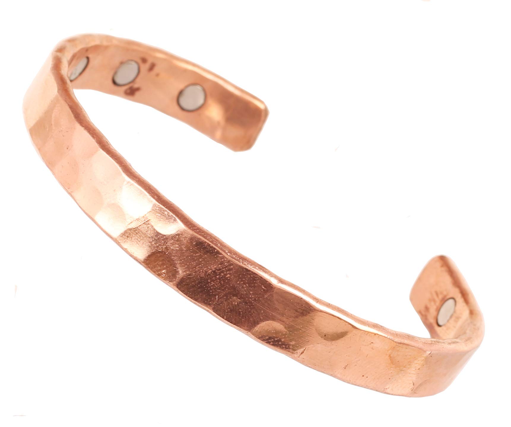 Touchstone Copper magnetic bracelet Tibetan style. Hand forged with solid and high gauge pure copper. Hammered look.
