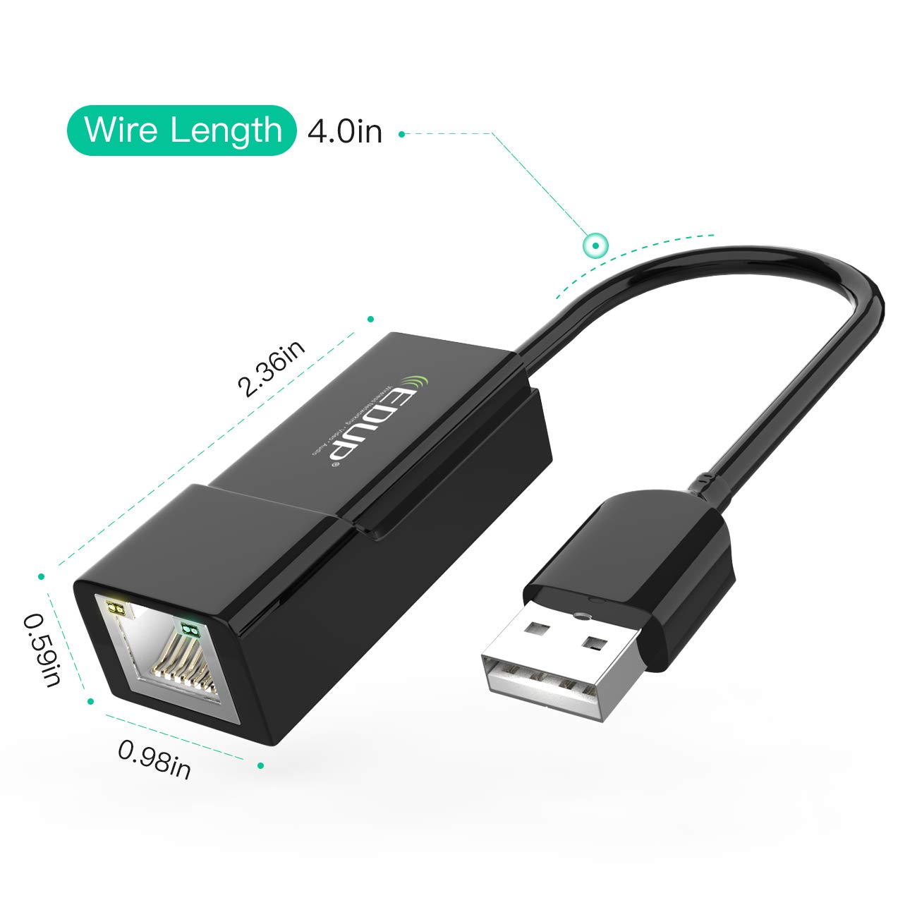 EDUP Ethernet Adapter USB 2.0 to 10/100 Network RJ45 LAN Wired Adapter for Nintendo Switch, Wii, U, MacBook, Chromebook, Windows, Mac OS, Linux